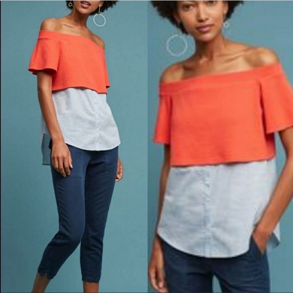 Anthro | Postmark Layered off the Shoulder Tunic - Picture 7 of 8